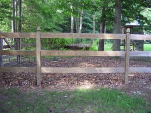 Wood Estate Fence 3 Rail with Mesh